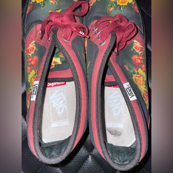 Supreme Vans Jean Paul Gaultier Floral Chukka Pro Cardinal Shoes Size 10 - Picture 7 of 12